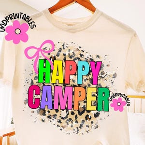 Happy Camper Png, Camping Life PNG, Camping Design, Lets Go Camping PNG, Leopard Print Coquette Camper Sublimation png  Digital Download