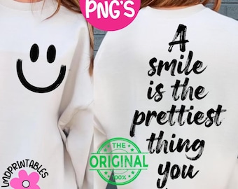 Smile Png, Preppy Smiley Positivity png, Smile is the Prettiest thing you wear Png, Life is Good Smile Sublimation, Trendy Png, Smile Quote