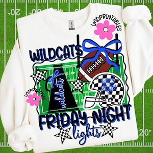 Wildcats PNG, Preppy Wildcats Football png, Wildcats shirt png, Wildcats Football png, Mascot Wildcats png, Wildcat school spirit png
