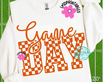 Gameday PNG, Retro Football png, Football Mom png, Football Shirt Png, Team Orange Football shirt sublimation, Game Day Digital Download