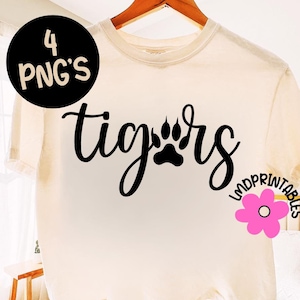Tigers Mascot Pawprint PNG, Team Spirit Sublimation File, Sports Team Tigers Instant Download PNG High School Tigers Football png Tiger Fans