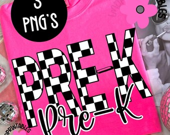 Pre K PNG, Pre K First Day of School Shirt Design png, Pre Kindergarten Checkered Shirt Sublimation, Pre K Shirt Png PreK Back to School png