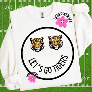 Tigers PNG, High School Tigers Football png, Tiger Smile Shirt png, Tiger Football png, Mascot Tigers shirt png, Tigers school spirit png