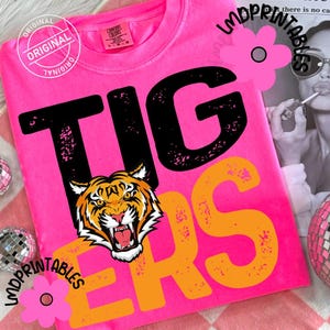 Tigers PNG, High School Tigers Football png, Tiger Shirt png, Tiger Football png, Mascot Tigers shirt png, Tigers school spirit png, TIGERS