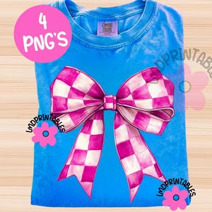 Checkered Bows PNG, Checkered Coquette Bow Bundle Png, Retro Watercolor Bow Png, Summer Png, Fall Png, Winter Png, Coquette Sublimation png
