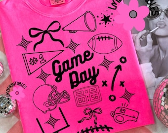 Animadora PNG, Doodle Football Gameday PNG, Football Cheer Mama PNG, Fútbol PNG, Animadora PNG, Camiseta del día del partido de fútbol PNG, Camiseta de animadora