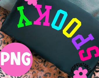 Spooky Png, Neon Halloween Sublimation, Spooky Vibes, Neon Girly Spooky Season Shirt Design, Preppy Spooky Season png, Retro Halloween png