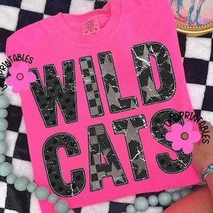 Wildcats PNG, Preppy Wildcats Football png, Wildcats shirt png, Wildcats Football png, Mascot Wildcats png, Wildcat school spirit png