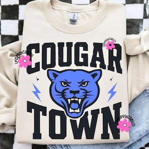 Cougars PNG, Cougar Town png, Preppy Cougars Shirt png, Gameday Cougar Mascot png, Mascot Cougars png, Cougar spirit png, Lets go Cougars