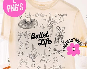 Ballet PNG, Ballet Life PNG, Danza de ballet PNG, Bailarina PNG, Bailarina de ballet PNG, Sublimación de camisetas de baile lindas, Diseño de sublimación de ballet