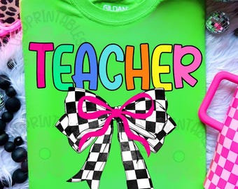 Preppy Teacher Png, Last Day Of School Png, Teacher Summer Png, Teacher Life Png, Teacher Appreciation Gift, Retro Teacher Coquette png