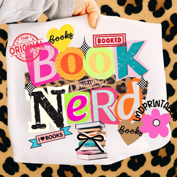Book Nerd PNG, Retro Bookish Trendy Book Lover Sublimation Digital Design, Trendy PNG for Booktok Librarian Digital Download, Reader Png