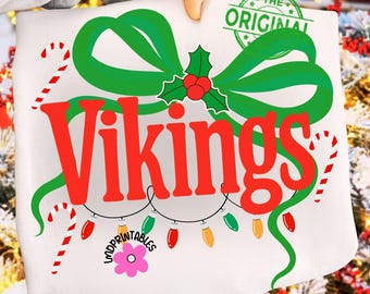 Christmas Vikings PNG, High School Vikings Christmas png, Vikings Shirt png, Mascot Vikings Christmas Sublimation
