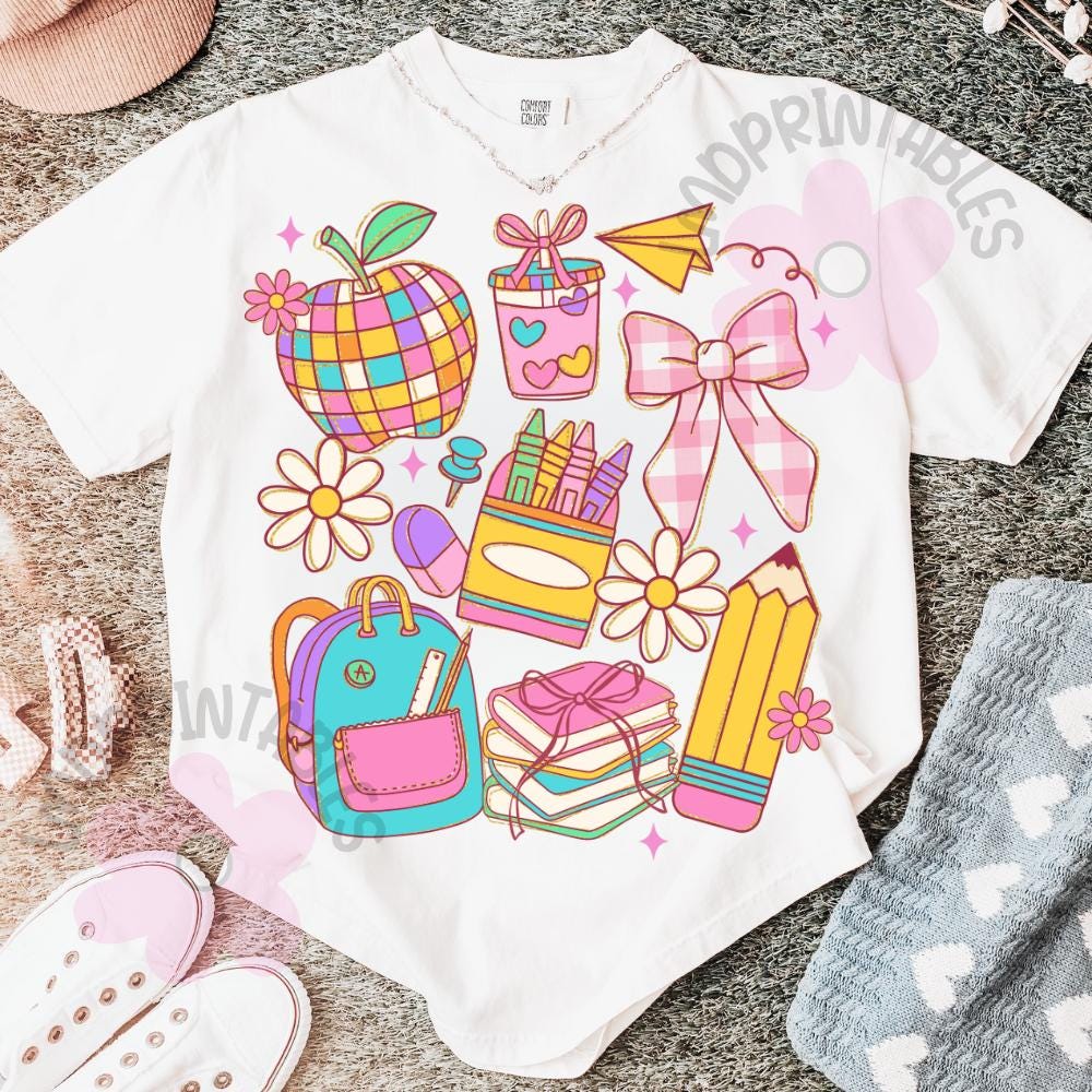 Preppy Teacher PNG Back to School Png, Retro Teacher Shirt Png, Preppy Coquette Teacher Png, Teacher Life png Back to school teacher kid png