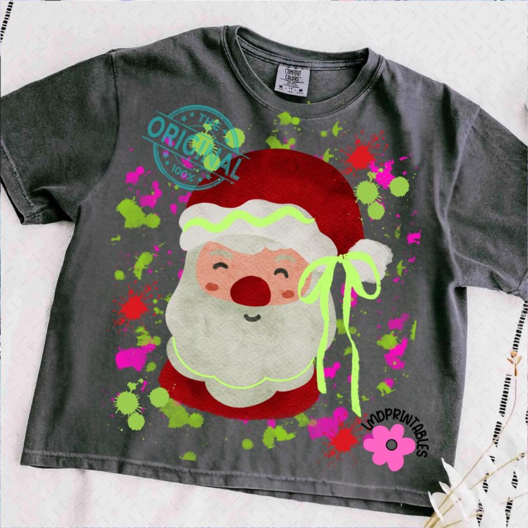 Coquette Santa PNG, Splatter Paint Santa Christmas Png, Coquette ...