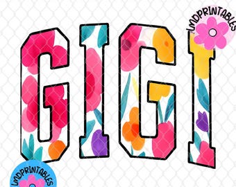 Floral GIGI png, Varsity Gigi Png, Preppy Gigi png, Süßes Gigi png, Sommer Gigi png, Gigi Shirt png, Gigi Shirt Sublimation, digitaler Download