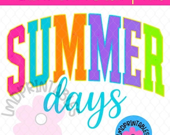 Días de verano PNG, PNG universitario, PNG de verano neón, PNG de verano de moda, PNG de verano, PNG de neón, diseño de sublimación de verano retro, PNG de vacaciones