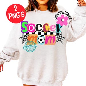 Soccer Mom PNG, Checkered Soccer png set of 2, Soccer Mom png, Gameday Soccer Shirt png, Soccer Sublimation Png, Preppy Soccer Sublimations image 5
