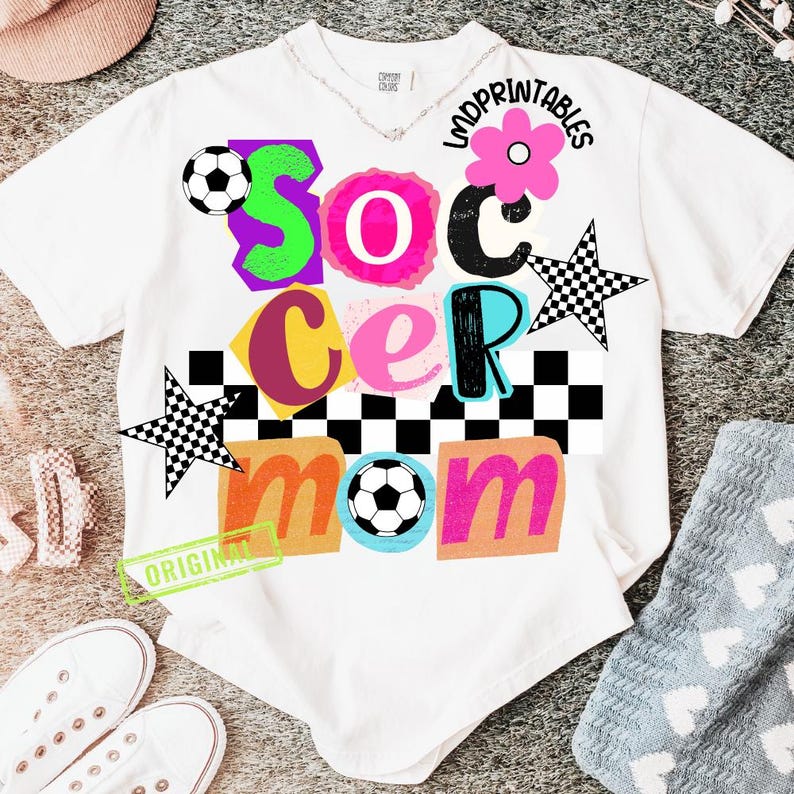 Soccer Mom PNG, Checkered Soccer png set of 2, Soccer Mom png, Gameday Soccer Shirt png, Soccer Sublimation Png, Preppy Soccer Sublimations image 7