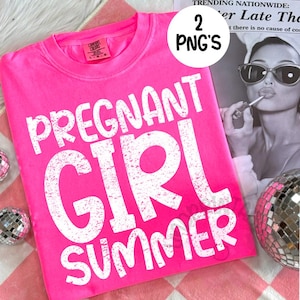 Pregnant Girl Summer Shirt PNG, Pregnancy Announcement T-shirt, Pregnant Shirt Svg, Pregnancy Reveal, Baby Shower Gift, New Mom, Mom Shirt