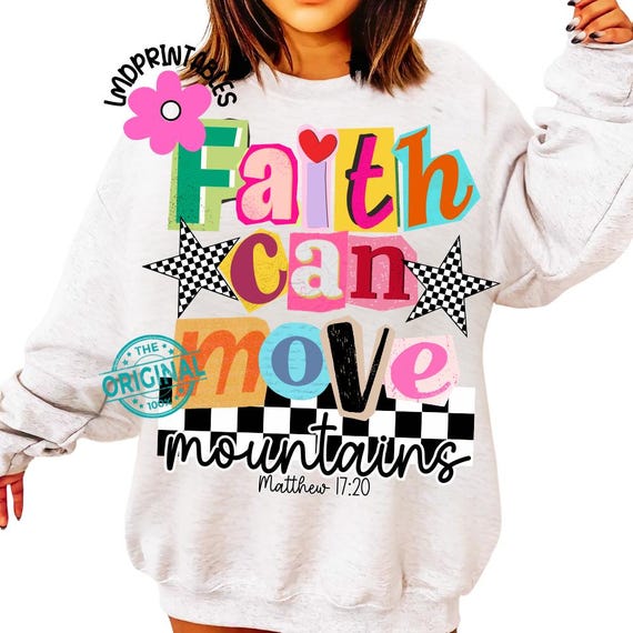 Faith Can Move Mountains Png, Christian Gift Png, Faith Png, Jesus Png, Bible Verse Png, Preppy Christian Png Designs, Bible Verse Png