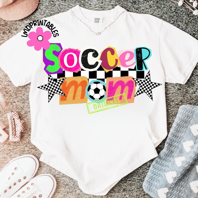 Soccer Mom PNG, Checkered Soccer png set of 2, Soccer Mom png, Gameday Soccer Shirt png, Soccer Sublimation Png, Preppy Soccer Sublimations image 3