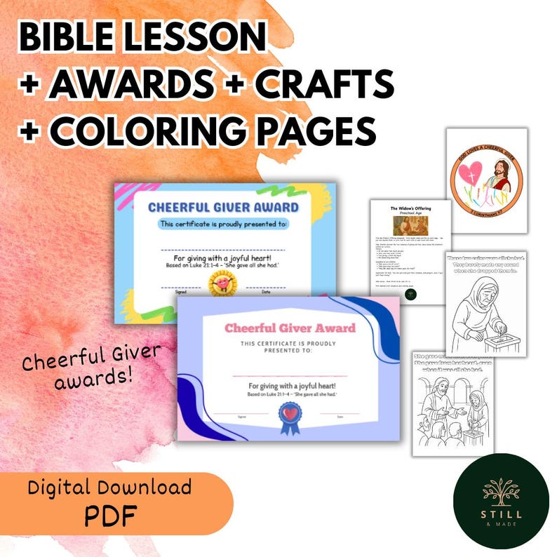 Offering Activity The Widow’s Offering – Preschool Bible Lesson | Storybook, Craft ...