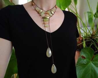 Green Beaded Statement Necklace