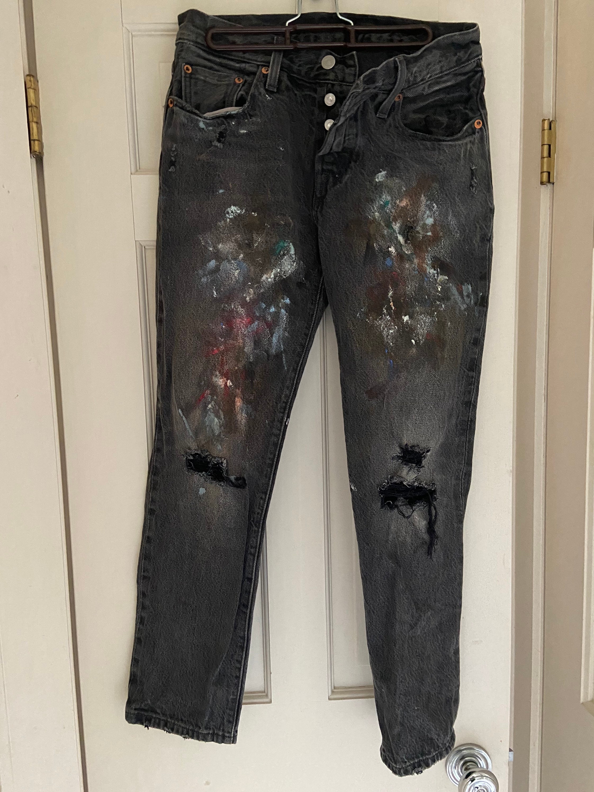 Vintage Painted Scenic Artist's Jeans - Etsy