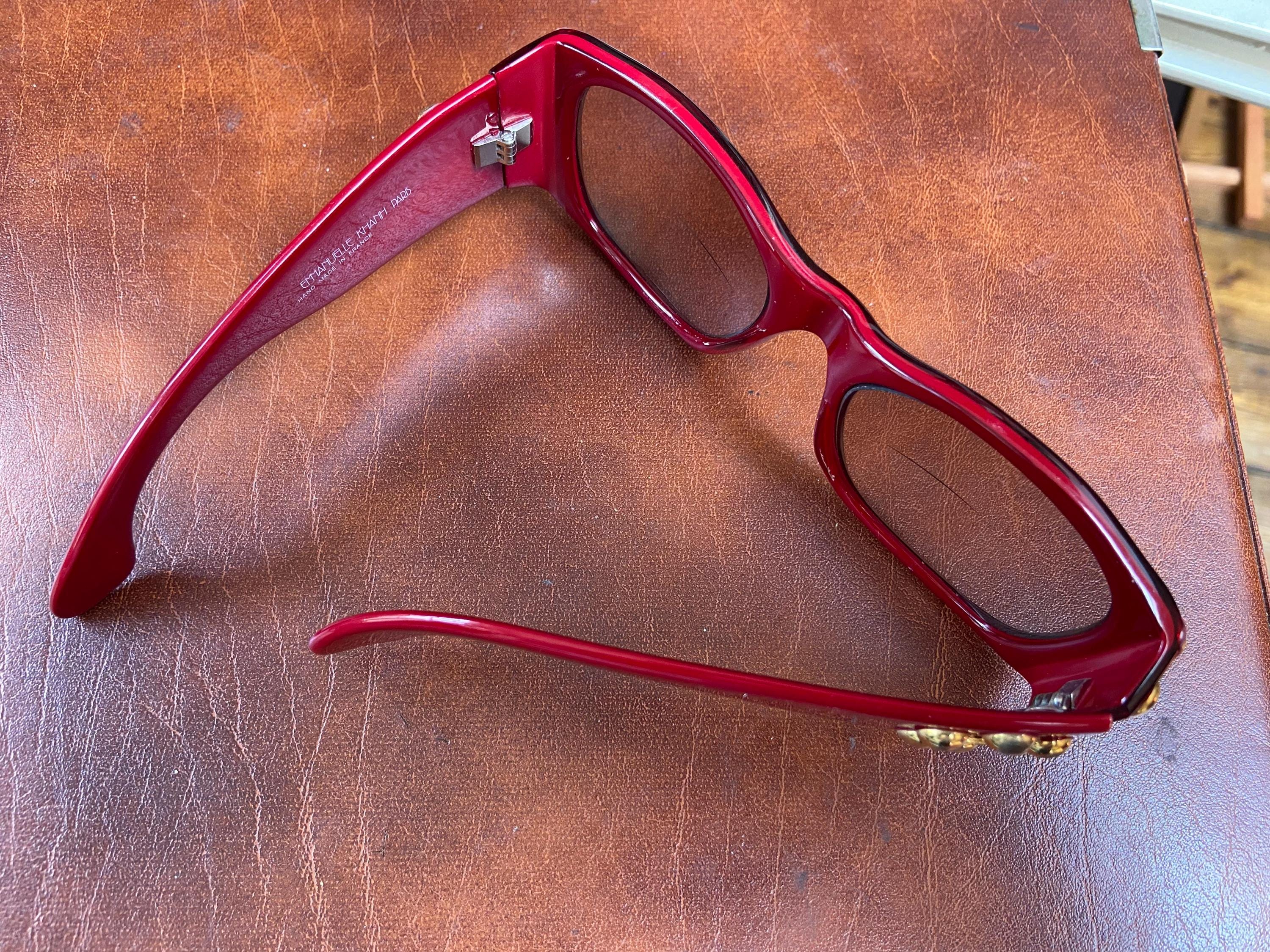 EMMANUELLE KHANH Paris 8080 69 Sunglasses France RED EK Emmanuelle Khanh 8080 M9 – Vintage Frames Company main image 2