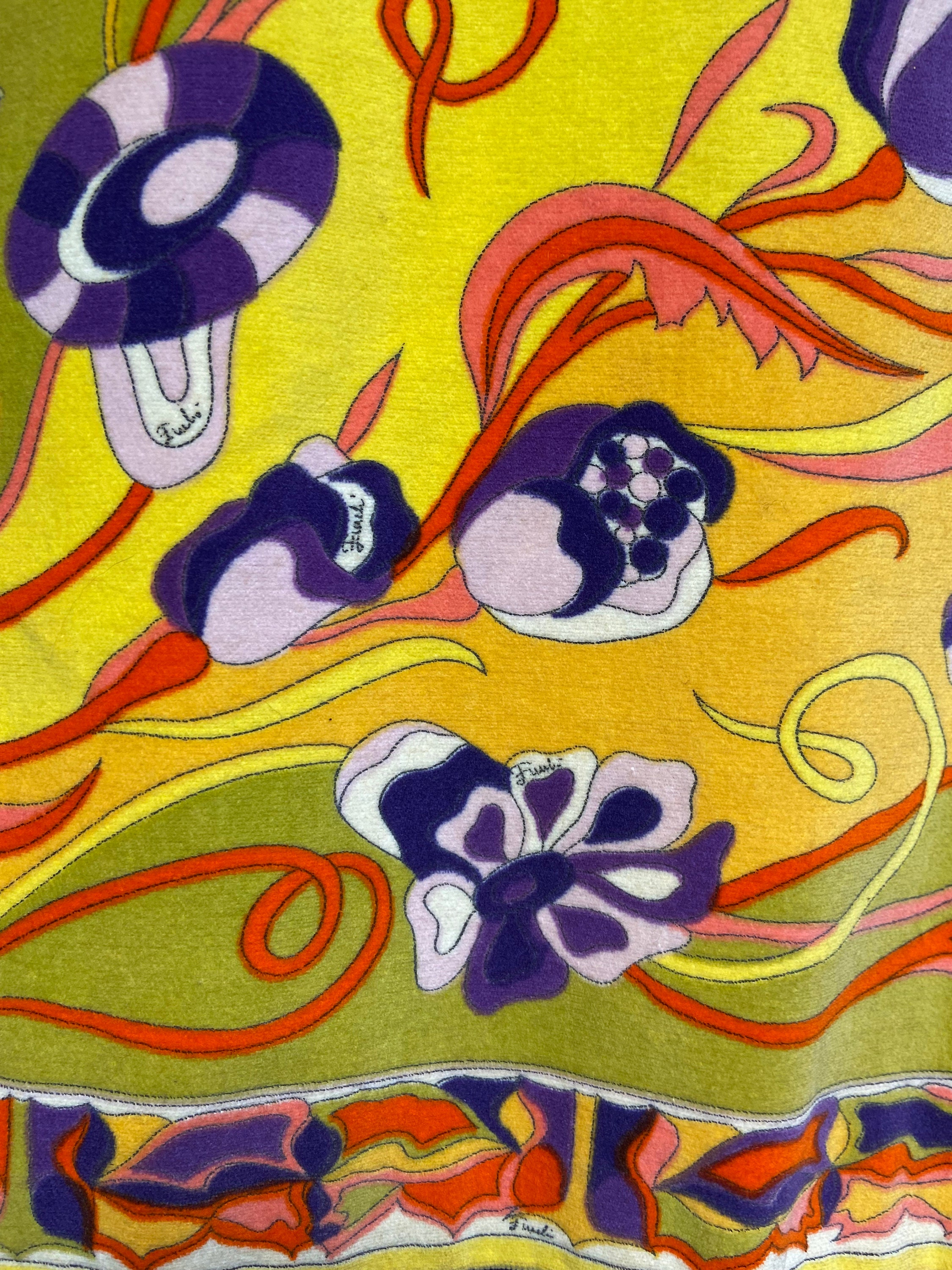 Original Emilio Pucci Velvet 60's Vibrant Print Jacket Saks Fifth