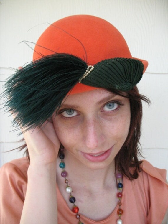 1920's Rust Cloche Hat