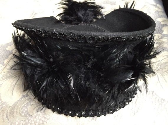 Fabulous 1940s Felt and Feather Hat - image 3