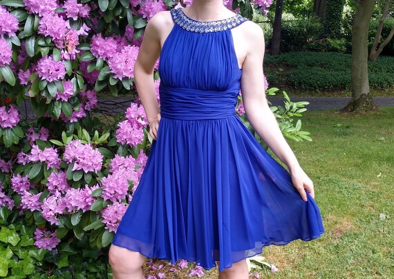 Indigo Halter Party Dress - image 9