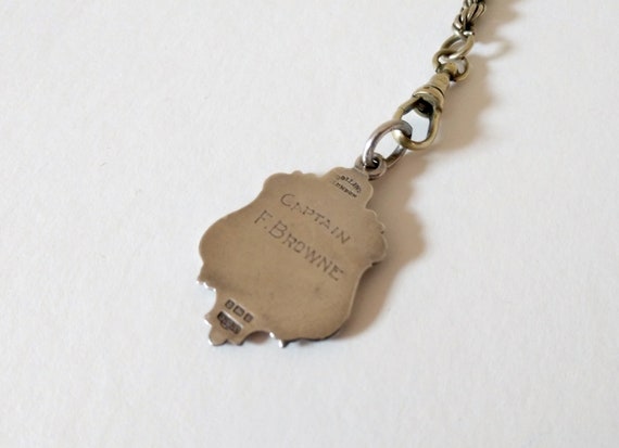 Victorian Engraved Fob Pendant with Chain - image 10