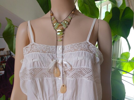 Green Beaded Statement Necklace - image 3