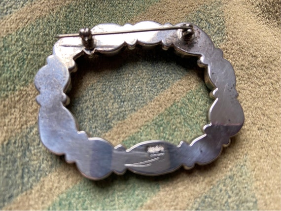 Nakai Native American Sterling Multi Stone Brooch - image 7