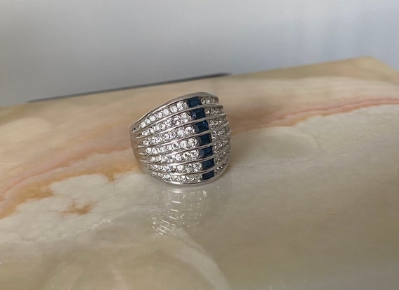 Dazzling Crystal Statement Ring in Seven Layers - image 5
