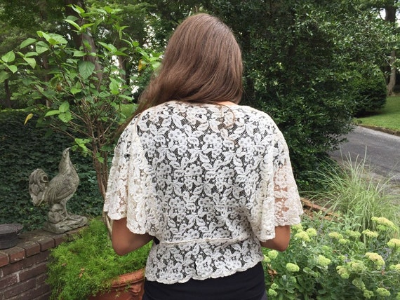 Vintage Floral Lace Blouse - image 2