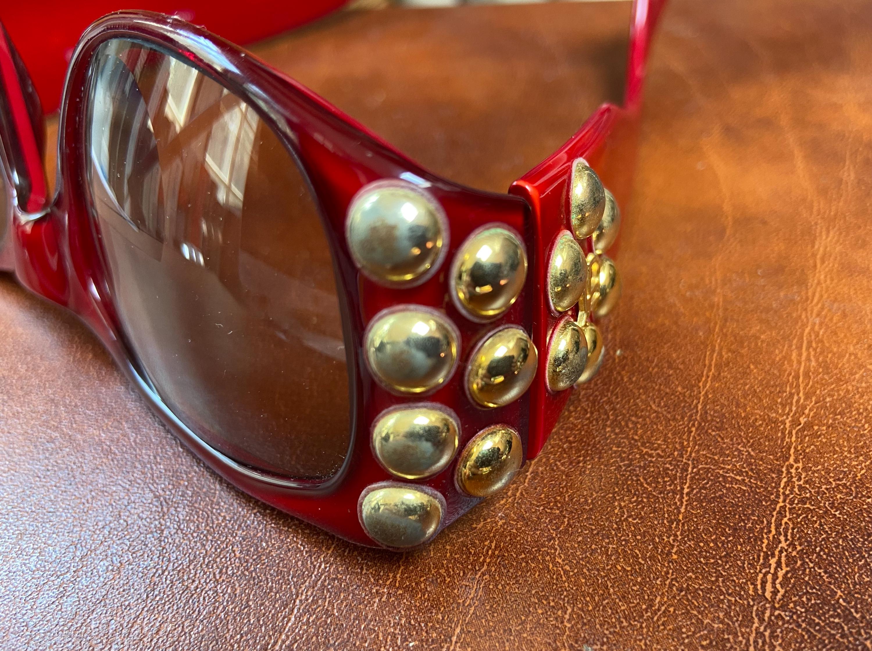 Emmanuelle Khanh Paris Burgundy Oversized Sunglasses Hand Made France EK Logo Square Acetate Sunglasses – Emmanuelle Khanh main image 4
