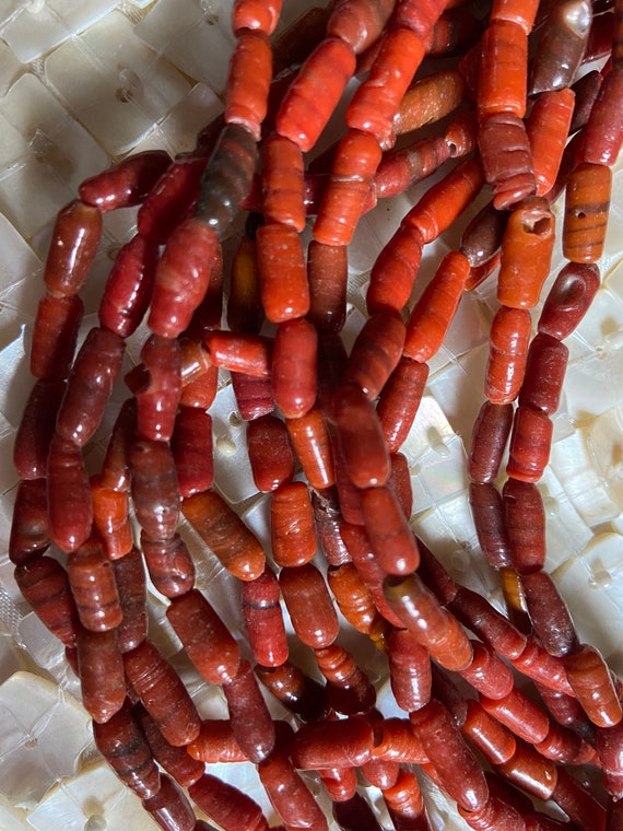 1930's Indian Coral Glass 12 Strand Necklace - image 2