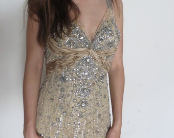 Gown Encrusted With Clear Crystals