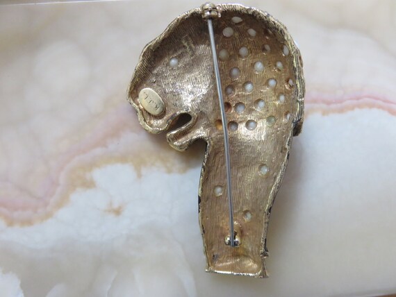 KJL 60's Enamel Lioness Brooch - image 2
