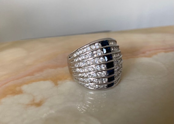 Dazzling Crystal Statement Ring in Seven Layers - image 9