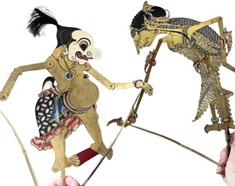 Pair of Indonesian Balinese Shadow Puppets