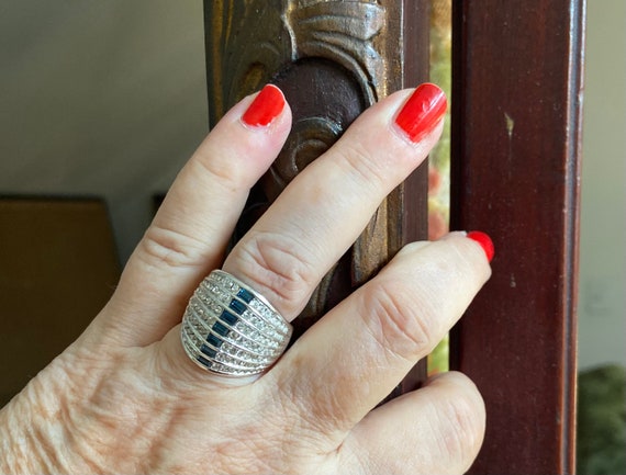 Dazzling Crystal Statement Ring in Seven Layers - image 6