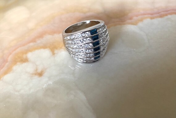 Dazzling Crystal Statement Ring in Seven Layers - image 2