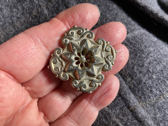 Silver Victorian Star Brooch - image 4