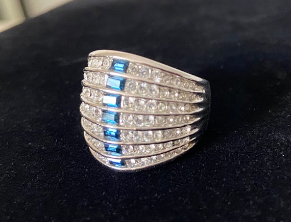 Dazzling Crystal Statement Ring in Seven Layers - image 3