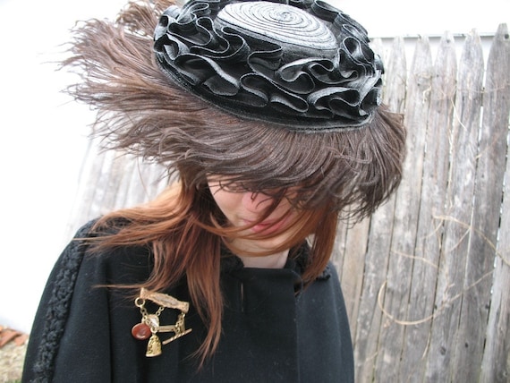 Holly-Vogue Ostrich Feather Hat - image 1